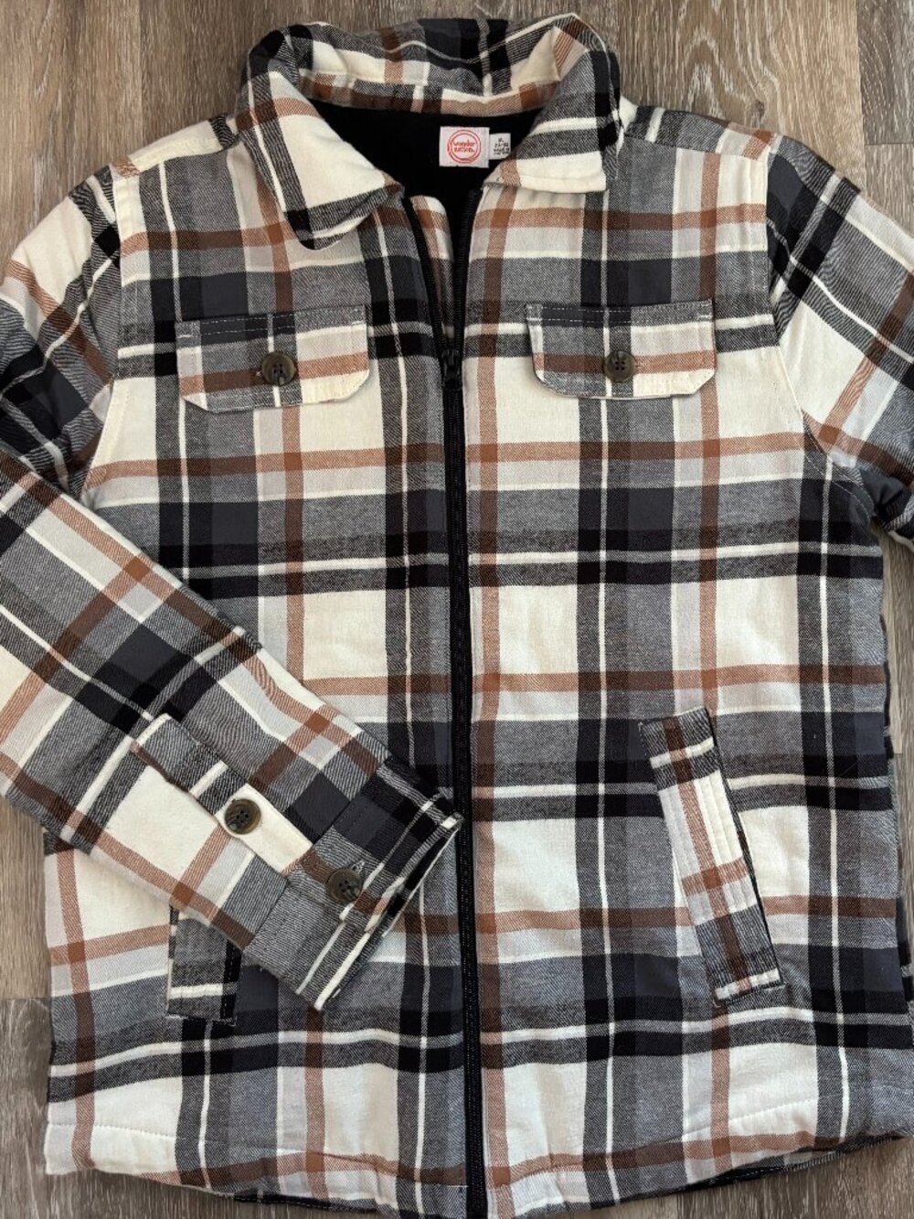 Boys Plaid Zippered Shacket